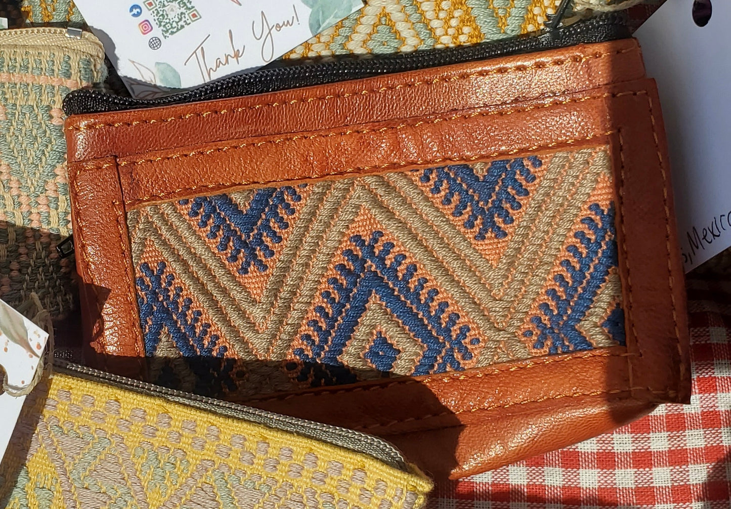 Embroidered Leather Wallets